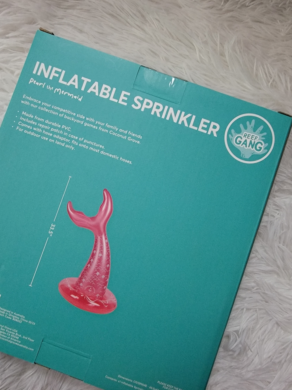 Pink Inflatable Mermaid Tail Sprinkler - Picture 6 of 11